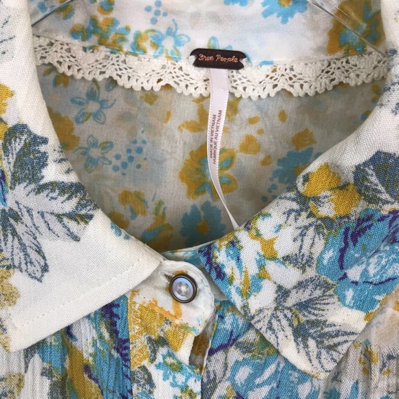 NWT Free People Hold On to Me Floral Long Sleeve Blouse - Small - Picture 6 of 7